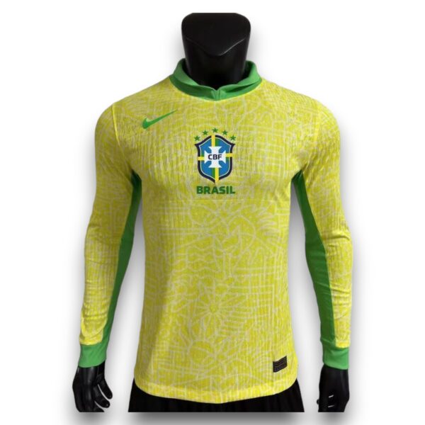 Camiseta Brasil 2024-2025 Local Manga Larga – Version Pro Player