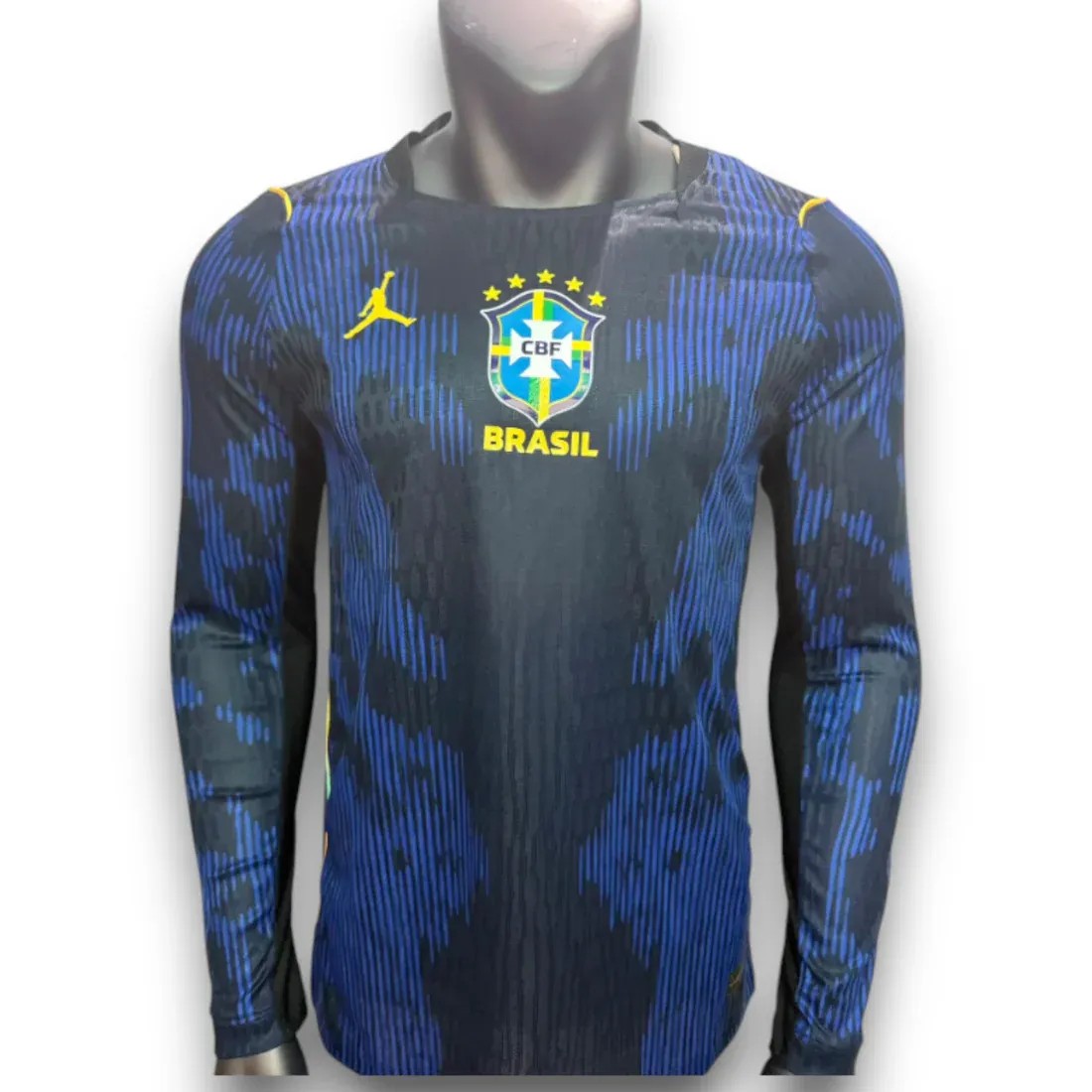 Camiseta Brasil 2026-2027 Visitante Manga Larga - Version Pro Player