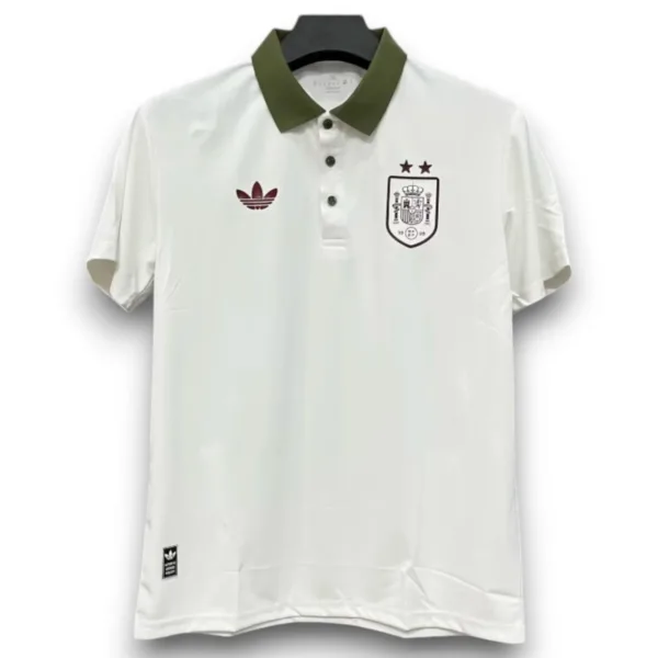 Polo España 2026-2027 Blanco/Verde Entrenamiento Dos Estrellas
