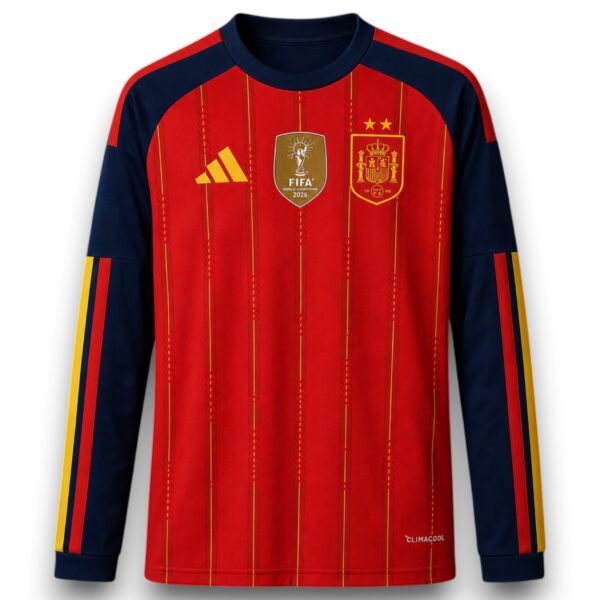 Camiseta España 2026-2027 Local Dos Estrellas Manga Larga