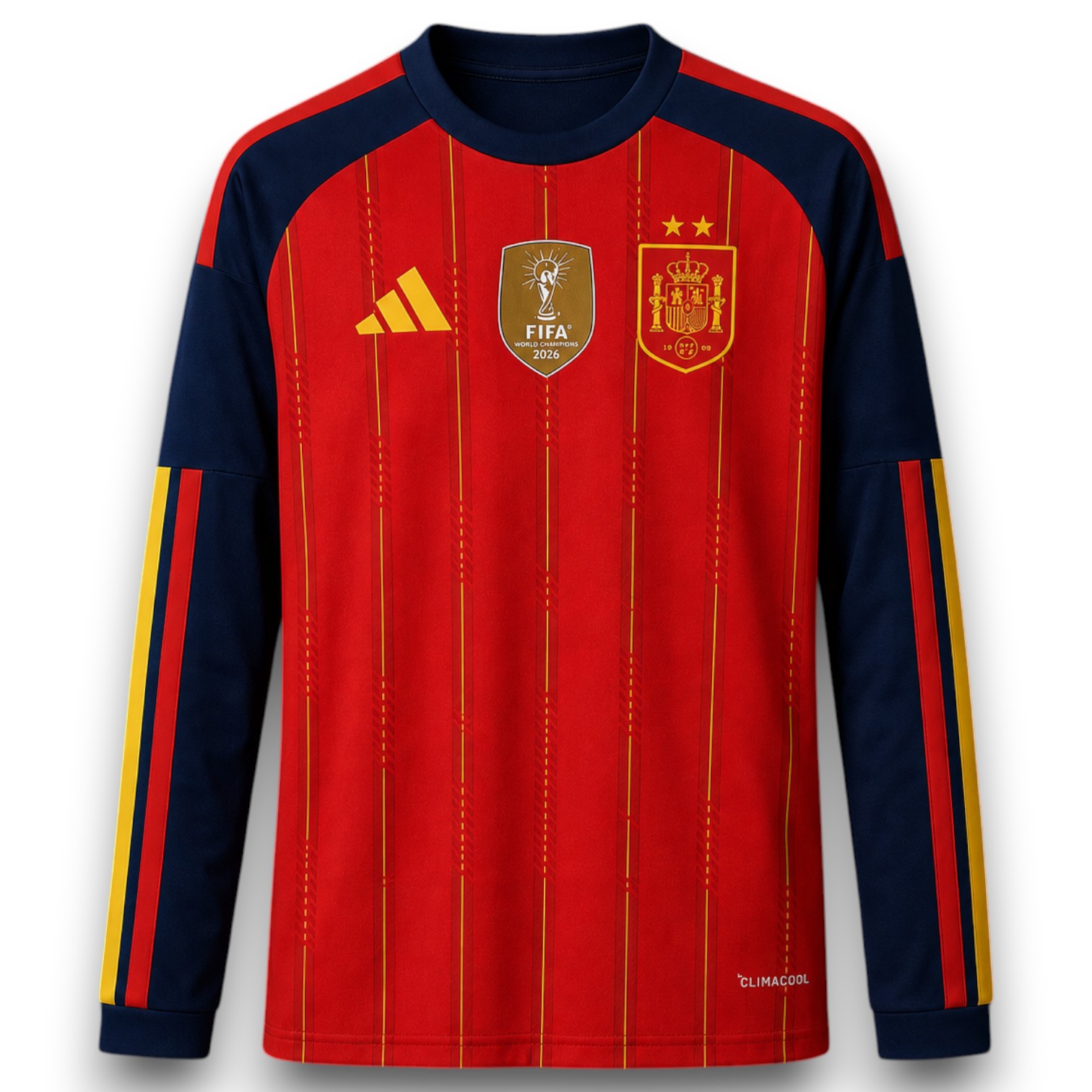 Camiseta España 2026-2027 Local Dos Estrellas Manga Larga