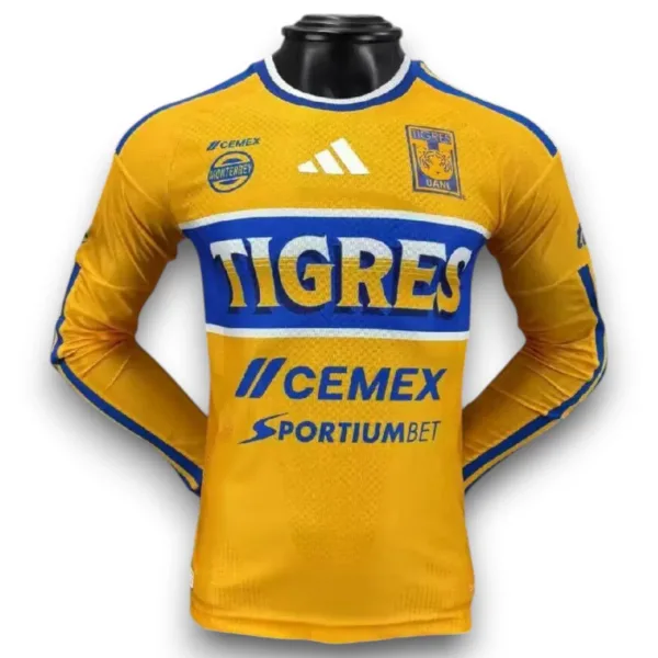 Camiseta Tigres UANL 2025-2026 Local Manga Larga – Version Pro Player
